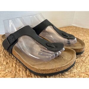 Birkenstock Gizeh Black Birko-Flor Thong Sandals Womens 40 L9 M7